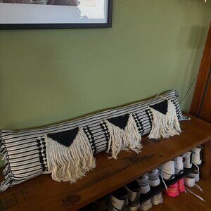 Opalhouse Large Lumbar Bohemian Black and White Pillow